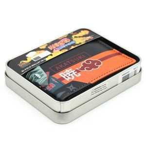 NEW Naruto Shippuden Akatsuki Bi-Fold Wallet with Gift Tin NWT ANIME